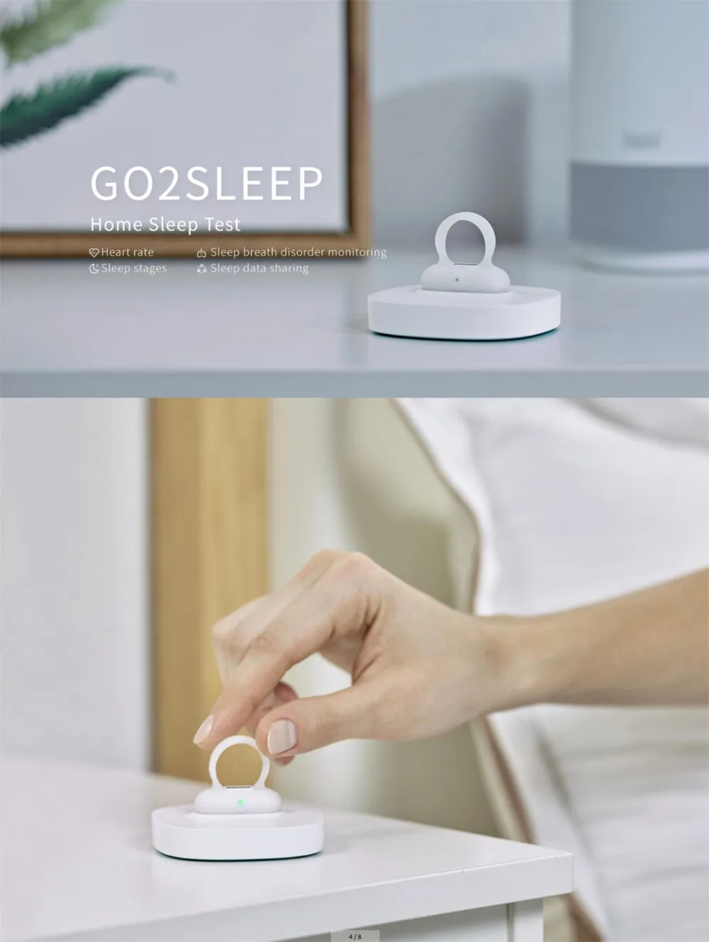 Новейший монитор сна SLEEPON, кольцо для сна, сигнализация храпа, кислород и пульсометр, Пульсоксиметр