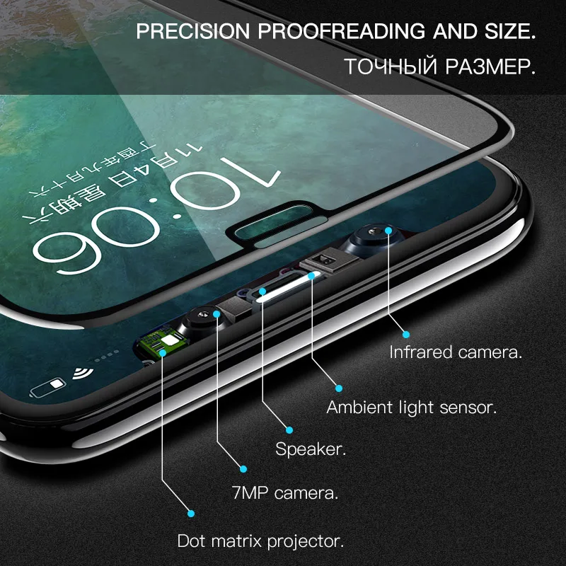 HOCO для iPhone X XS 3D полное Закаленное стекло пленка защита экрана Защитный чехол