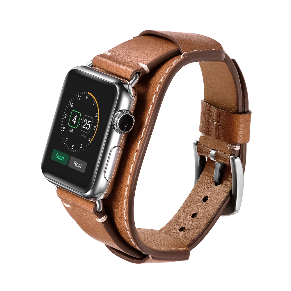 Лидер продаж Натуральная кожа ремешок для наручных часов Apple Watch версии 4/3/2/1
