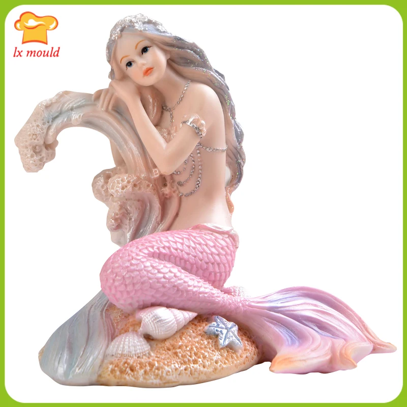 Новый стиль платье принцессы Русалочки с силиконовые формы украшение дома свеча