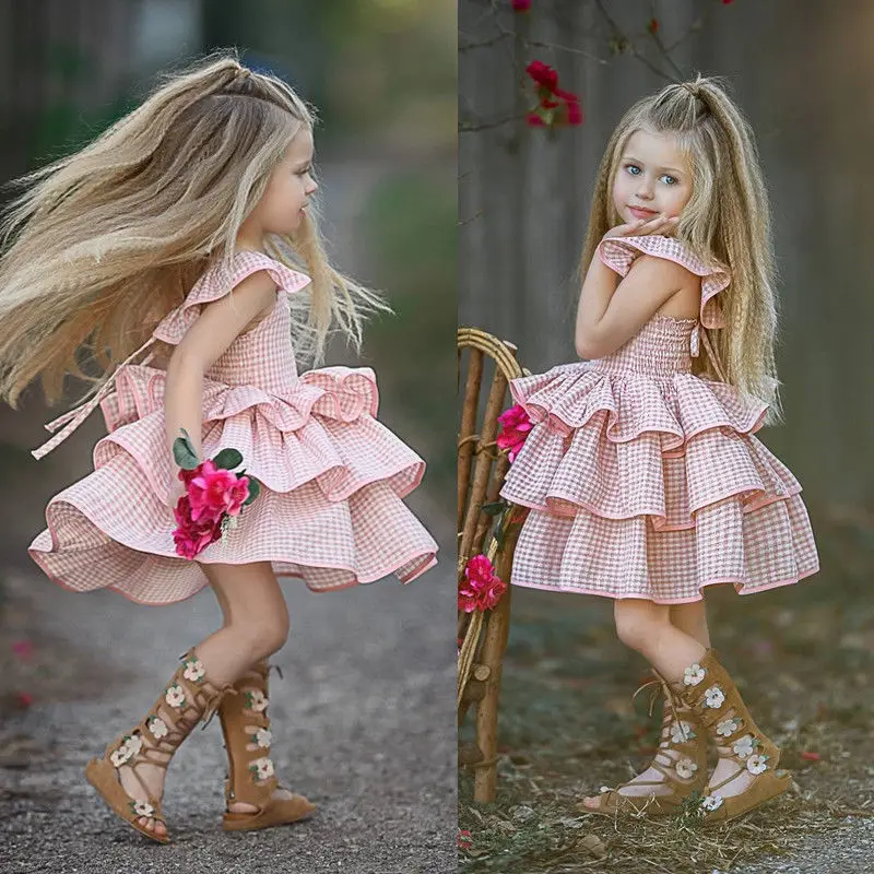 2018 Hot New Toddler Children Kids Baby Girl Cake Dress Princess Party Cute Beautiful Clothes Size 1-6T | Детская одежда и обувь