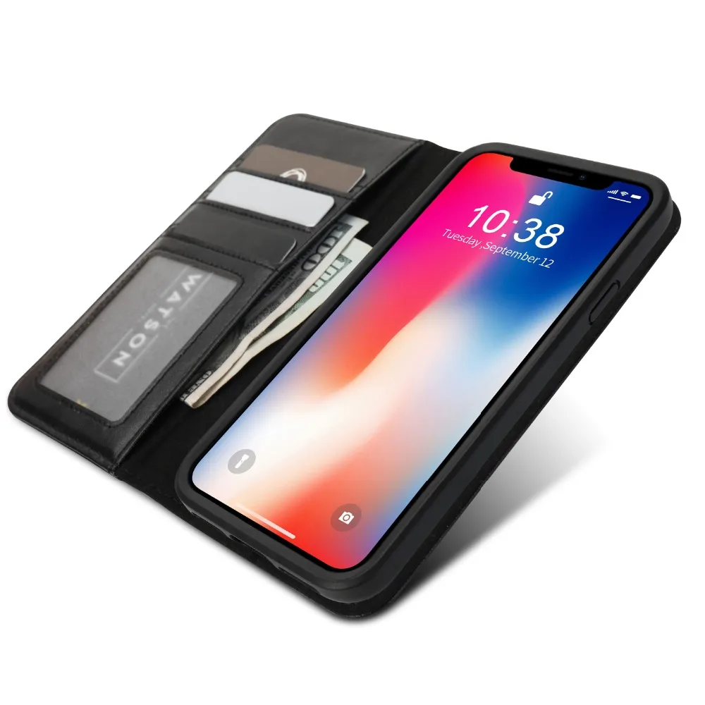 Чехол jisoncase для iPhone X из искусственной кожи, чехол для телефона, карман для карты, RFID блокирующая подкладка, Роскошный чехол для iPhone X, новинка