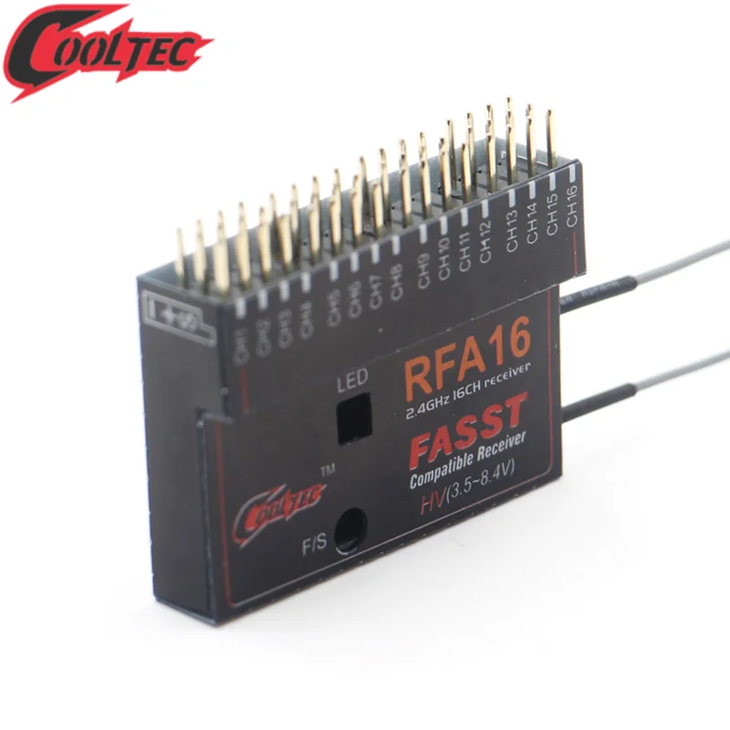 CoolTech RFA16 2.4Ghz16CH Futaba FASST совместимый приемник HV 3 5-8 4 в для 14SG 16SZ 18MZ передатчик