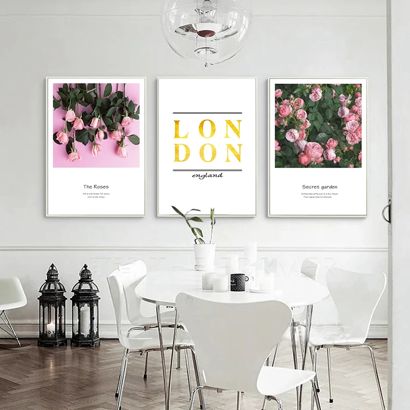 Nordic сладкий розовый холст картины Гостиная Home Decor современный плакат печати Chic