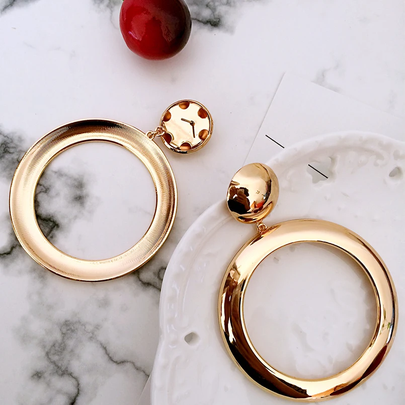 hip hop punk round eardrops big drop earrings alloy hoop Circle hanging statement jewelry bijoux femme brinco grande | Украшения и