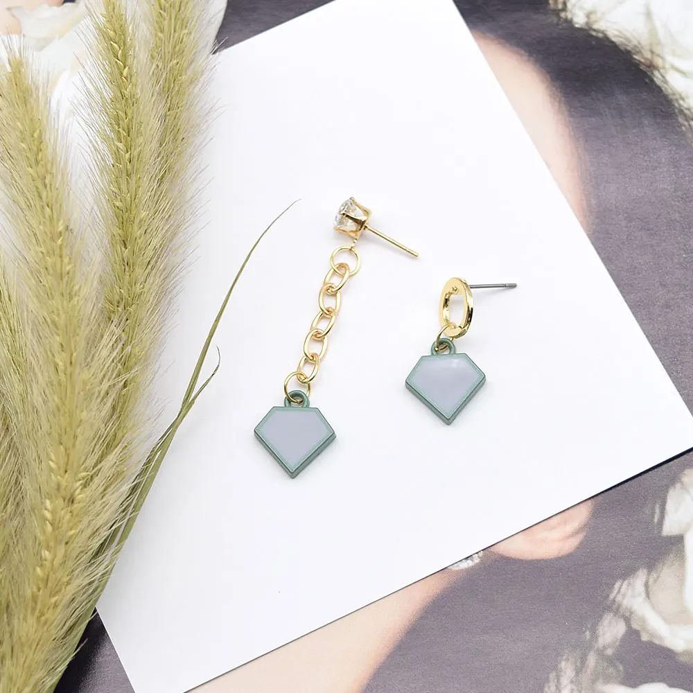 Новинка 2017 года Аксессуары Мода темперамент серьги зеленый металлический трос с