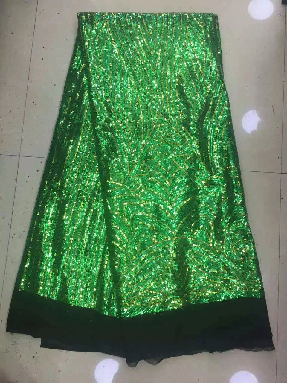 

Hot sale High quality sequins French Lace Polyester Embroidered Bridal Fabric for ladies dress
