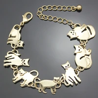 bastet cat kitten pet charm chain link bracelets for women bangles gift party indian jewelry pulseira feminina dropshipping