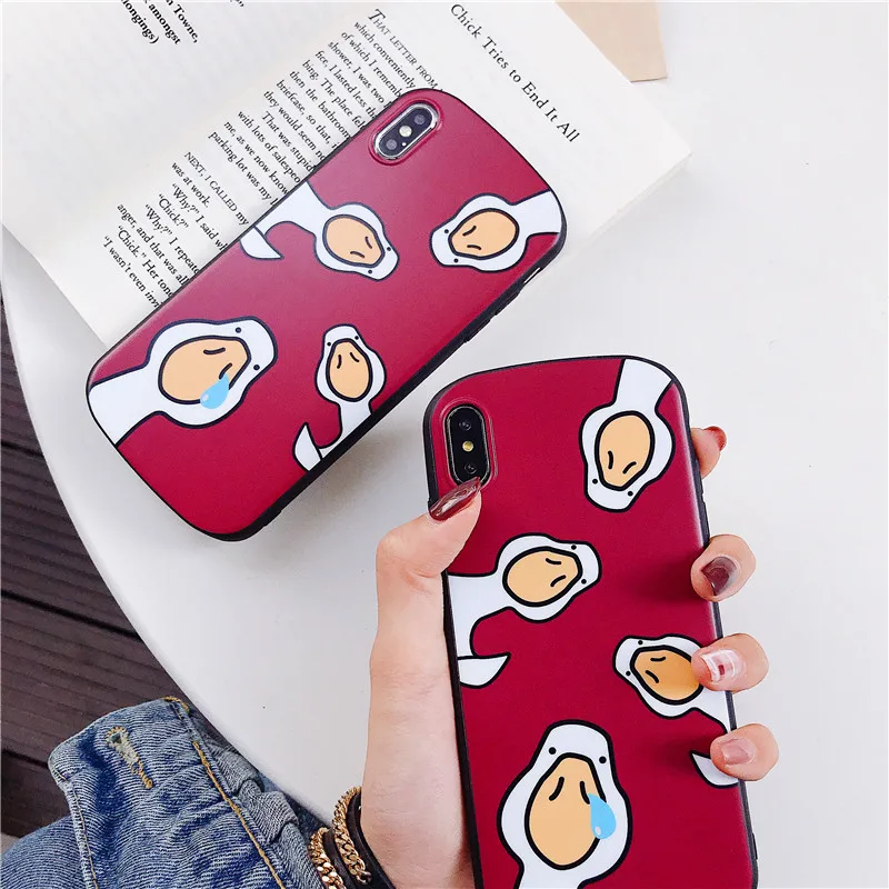 Милый мультяшный Гусь дугообразный чехол красный для Apple iphone 6 6s 7 8 Plus X XS XR MAX