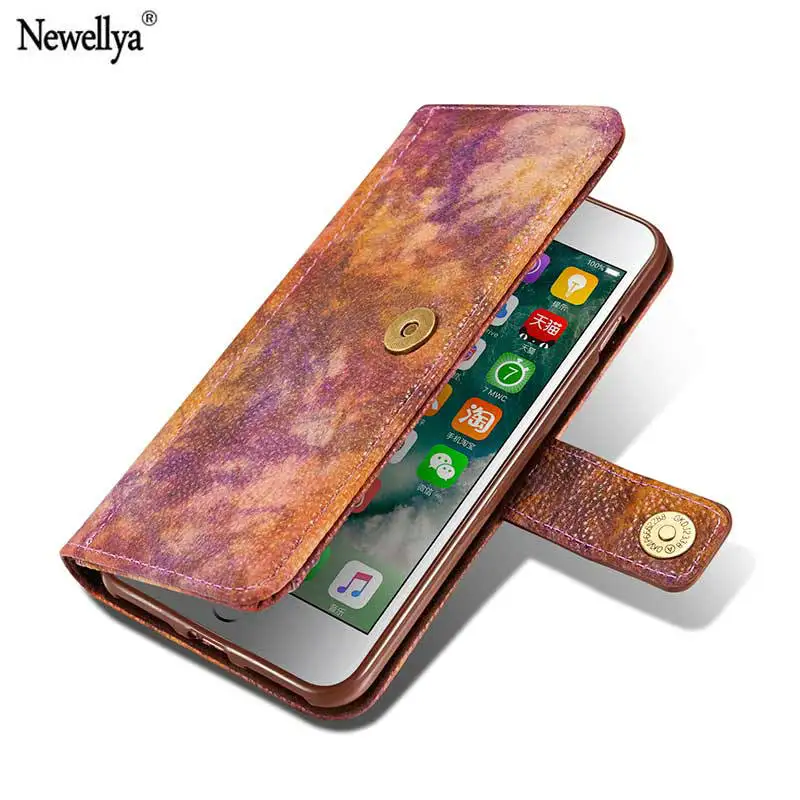 Newellya для iphone 8 чехол i8 Роскошные искусственная кожа ТПУ антидетонационных лес
