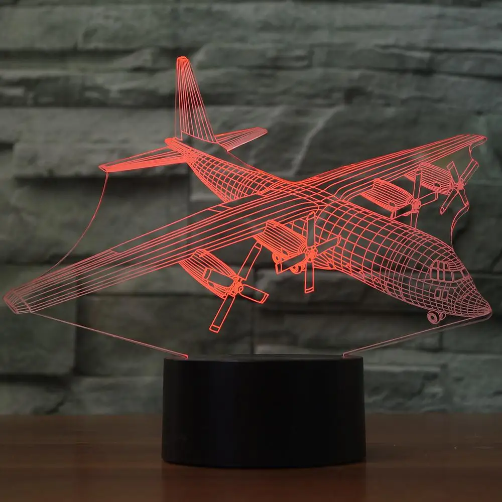 3D Led визуальное Творческий красочные самолета Настольная лампа Декор градиент самолета светильник Usb детская комната ночной сон свет подарки