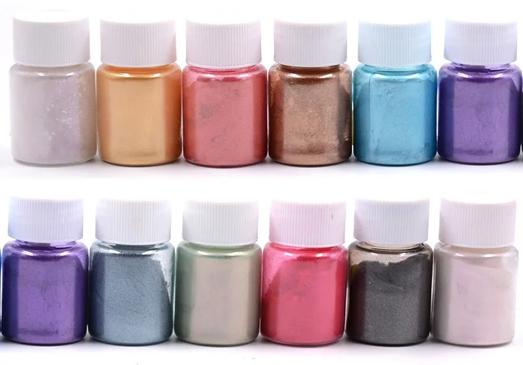 12 видов цветов сверкающий металлический слюда жемчужный порошок для полимерной