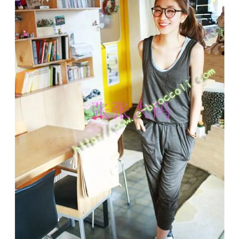 Бесплатная доставка новинка 2017 Модный летний комбинезон размера плюс из 100%