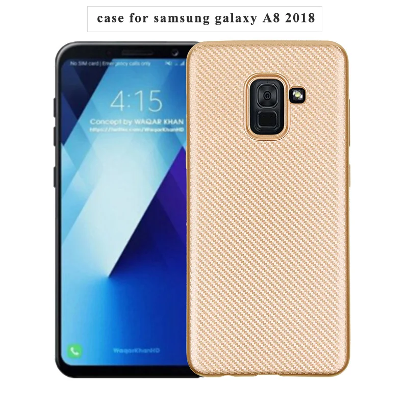 углеродные волокна узор силиконовый чехол на samsung galaxy a8 2018 чехлы мягкий