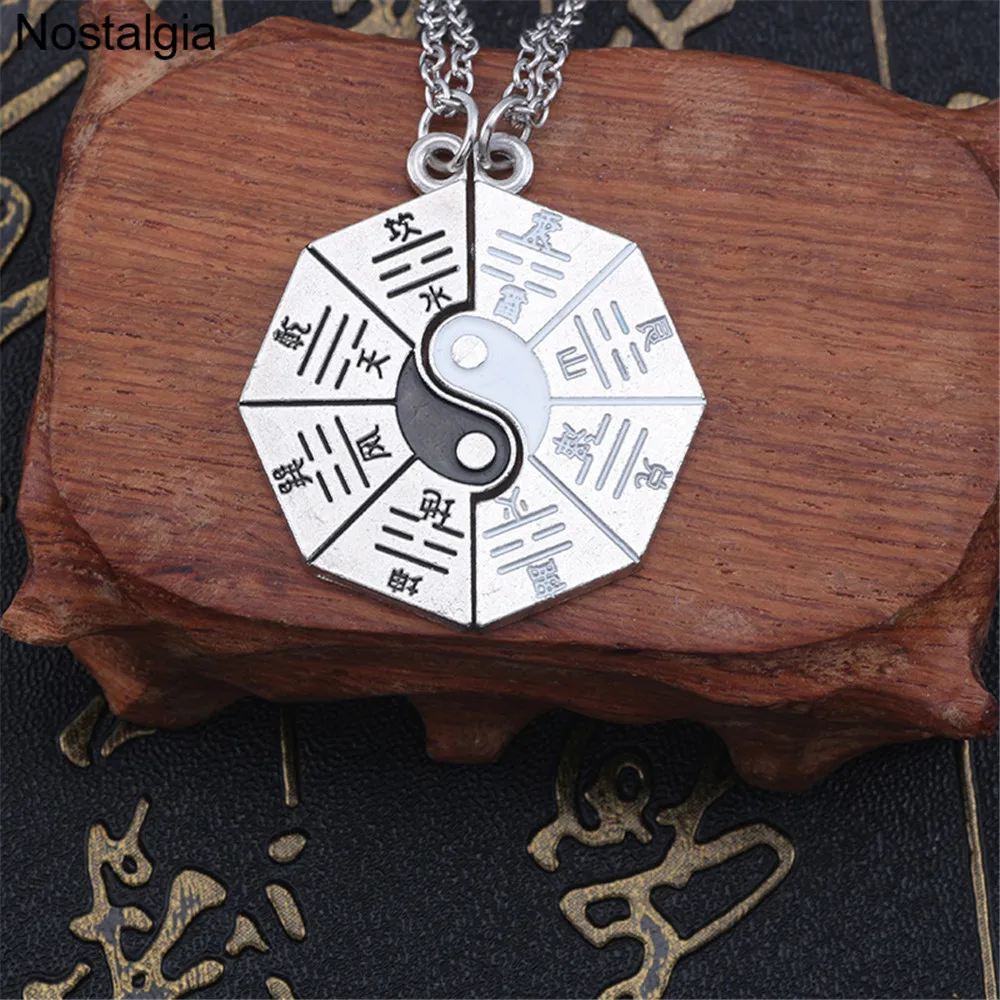 Ностальгия Tai Chi Yin Yang китайский даосизм Bestfriend Couple ожерелье BFF очаровательный