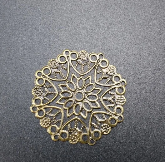 bronze 35mm 20pcs Филигранное металлическое эллипс украшение для самостоятельного изготовления ювелирных изделий Аксессуары - Цвет: bronze 35mm 20pcs