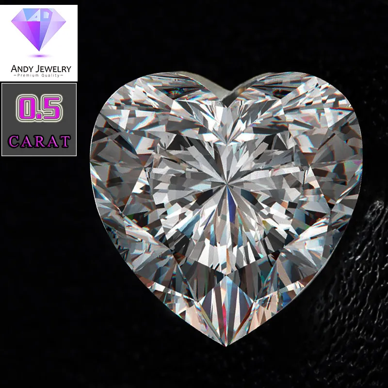 

heart-shaped moissanite stone Size 5.5*5.5mm 0.5 carat diamond Excellent white D color Purity VVS for ring