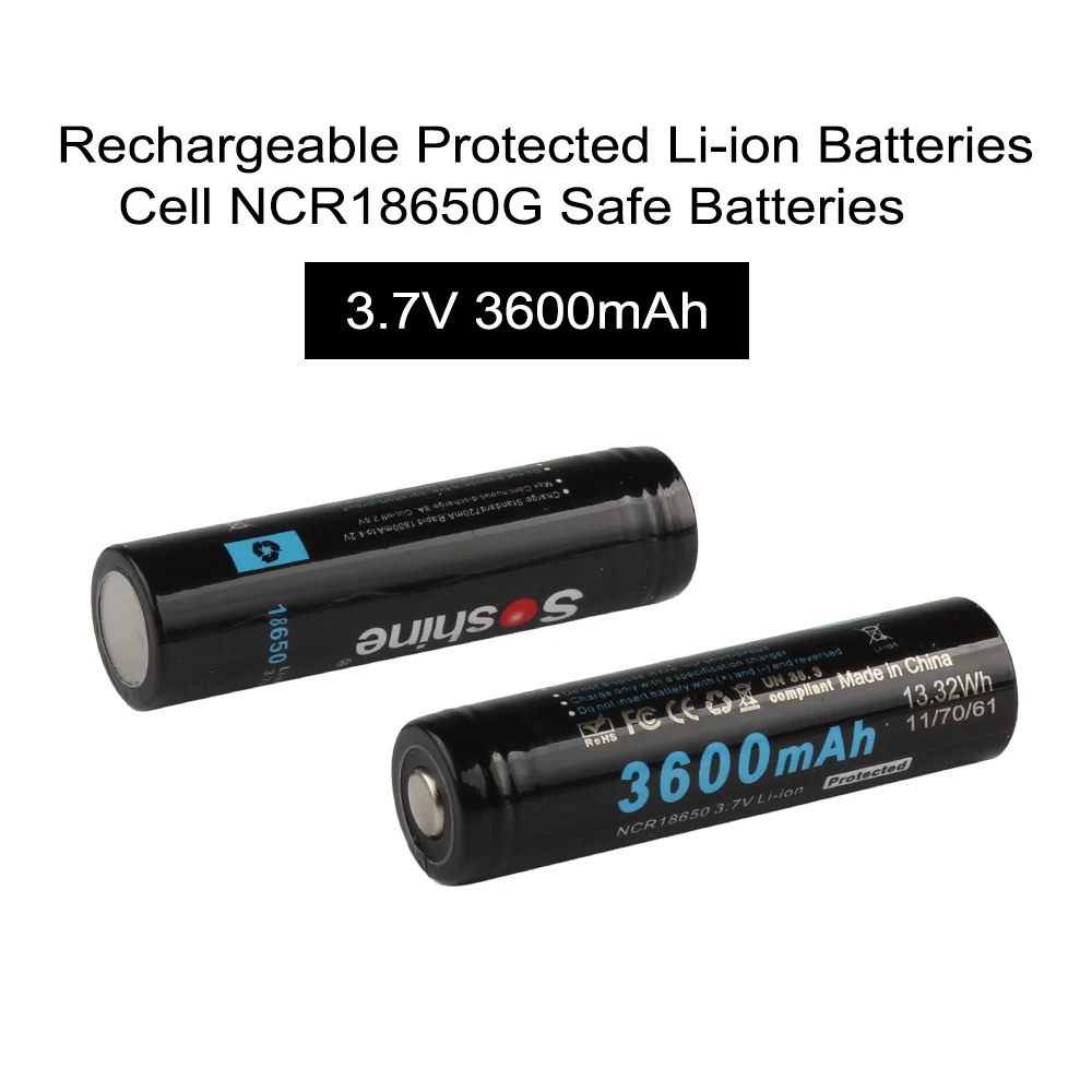 2 шт./лот 3 7 V 3600mAh 18650 аккумуляторная батарея большой емкости литий ионная с