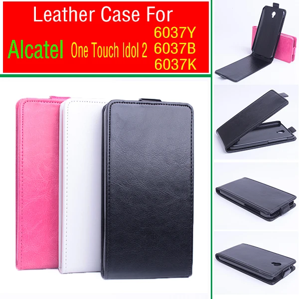 Кожаный чехол для Alcatel One Touch Idol2 6037K 6037B 6037Y откидной idol2 OT 6037 Y B K телефона сумки