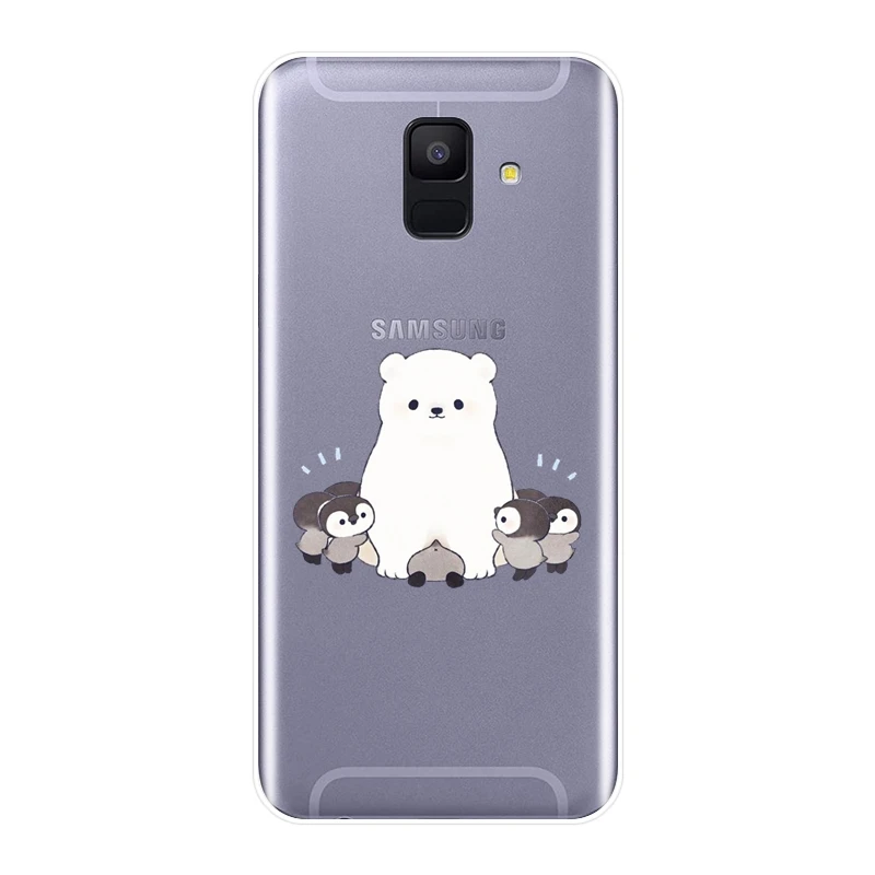 Задняя крышка для Samsung Galaxy A6 A7 A8 2018 A3 A5 2016 2017 мягкий силиконовый чехол телефона с