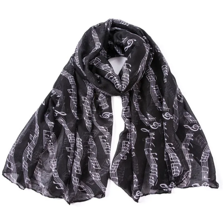 100 шт. модная новинка Женская музыкальная нотка с рисунком кота длинный Бали шарф