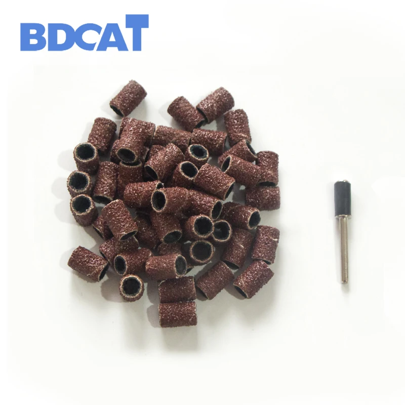 BDCAT 100 шт. шлифовальные ленты рукава и 2 оправы электрический шлифовальный круг