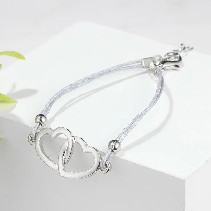 4 шт./компл. богемное сердце буквы любовь Кристалл бусины Веревка цепочка