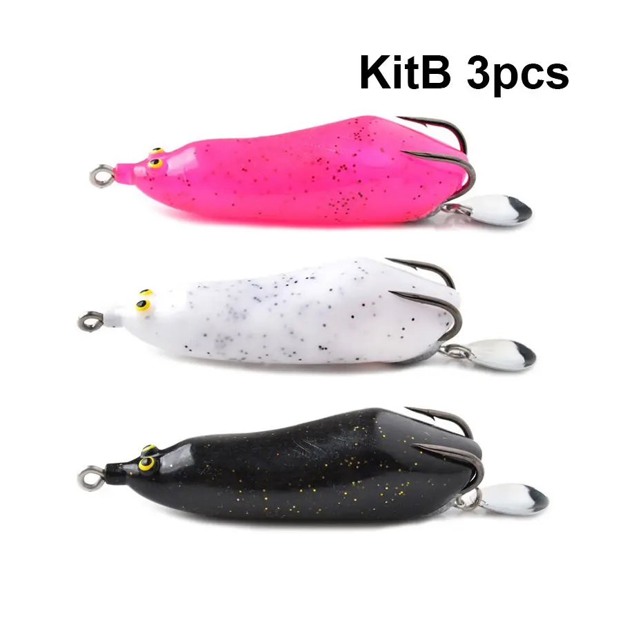 KitB 3PCS 85mm 18g TOMA 3 шт./лот, мягкая пластиковая приманка-лягушка, 85 мм, 18 г, Мягкая приманка-лягушка, свинцовая приманка с лезвием, Pesca - Цвет: KitB 3PCS 85mm 18g
