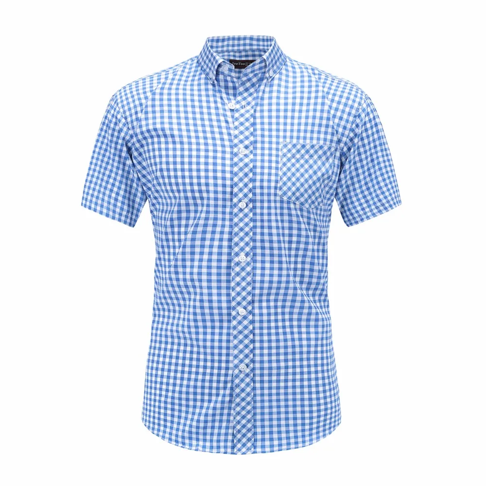 JeeToo летняя черная клетчатая рубашка из хлопка с карманами Повседневная мужская