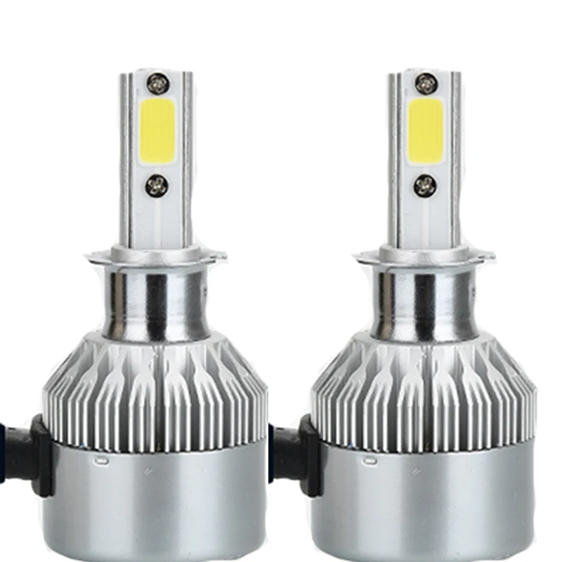 Супер Яркий H3 Lampadina 72 Вт/пара Fari Auto Ha Condotto La Lampada Con Ventilatore 6500K Bianco 12в 36в