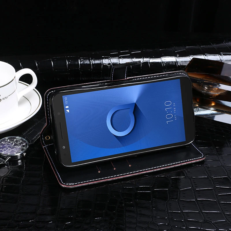 Чехол книжка для Alcatel 1C 2019 роскошный чехол кошелек из искусственной кожи с