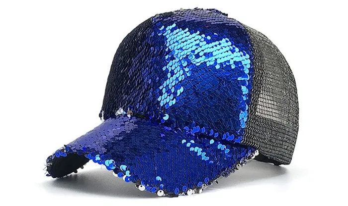Новая мода повседневное блесток Snapback бейсболка регулируемая бейсболка для женщин на лето и весну Черный, Розовый Золото кепки s Открытый