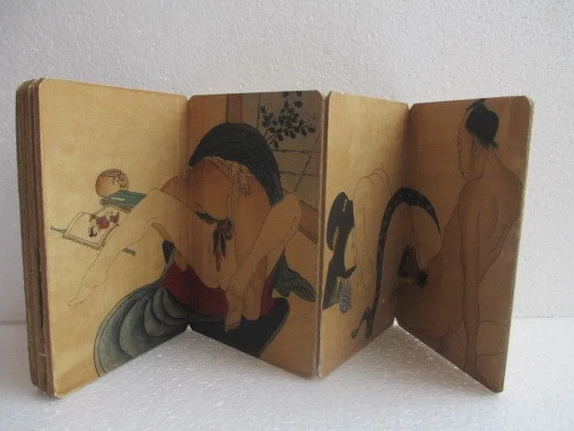 Exquisite Interesting Ancient China Old Folding Antique Painting Album - Folk Tradtional Couples Book No.2 | Дом и сад