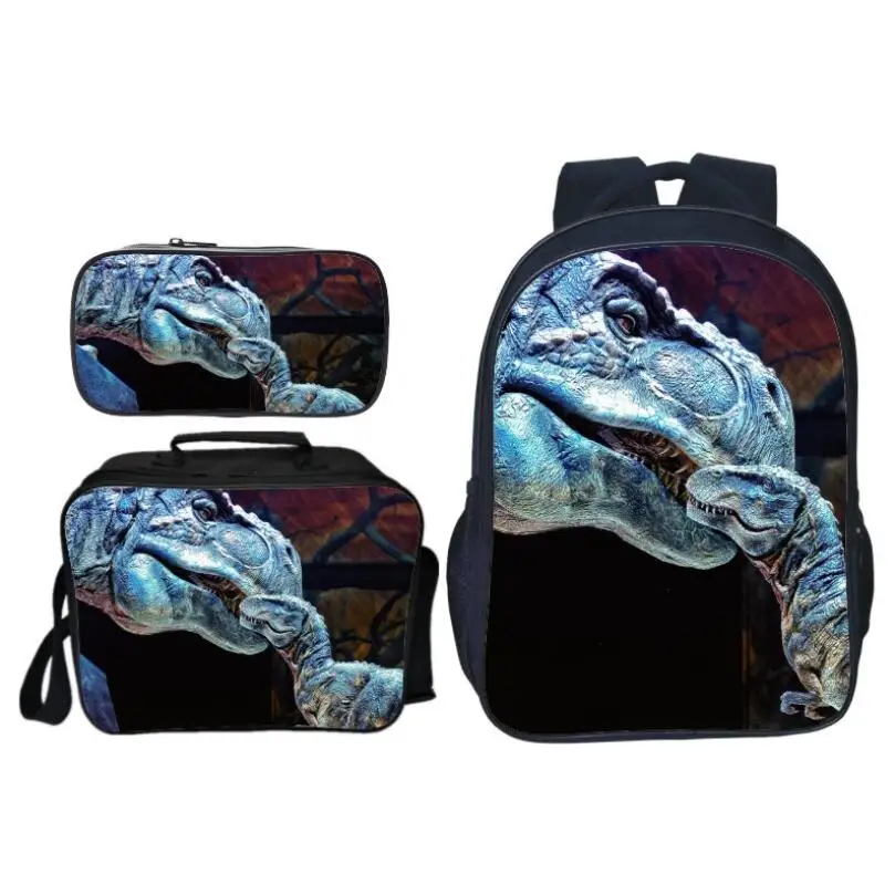 3Pcs/Set Popular Fashion Animal Printing Jurassic World Children School Bags Dinosaur Boys Backpack for Kids Schoolbag Girls | Багаж и
