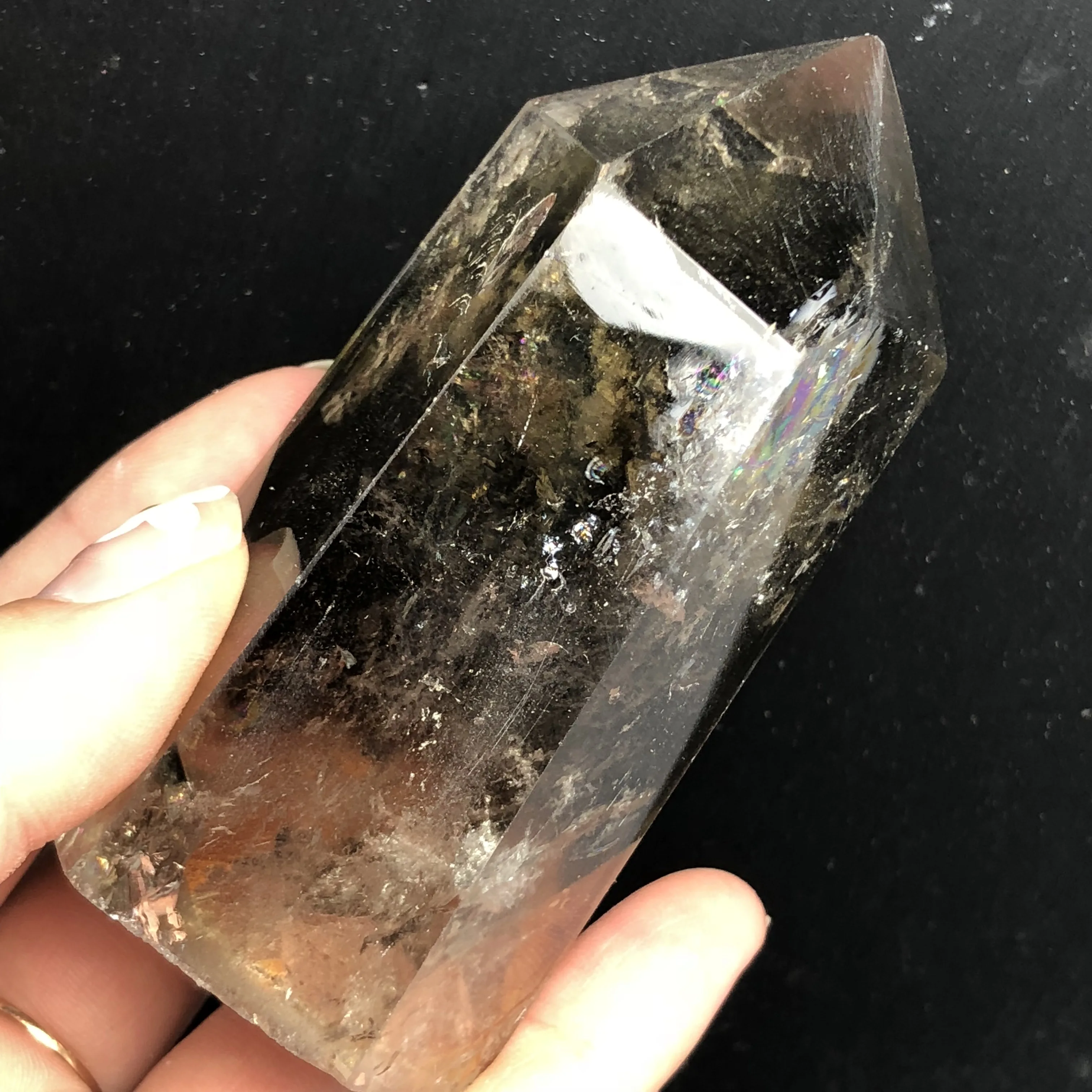 Naturally formed tawn-colored hair crystal quartz wand point meditation chakra healing | Дом и сад