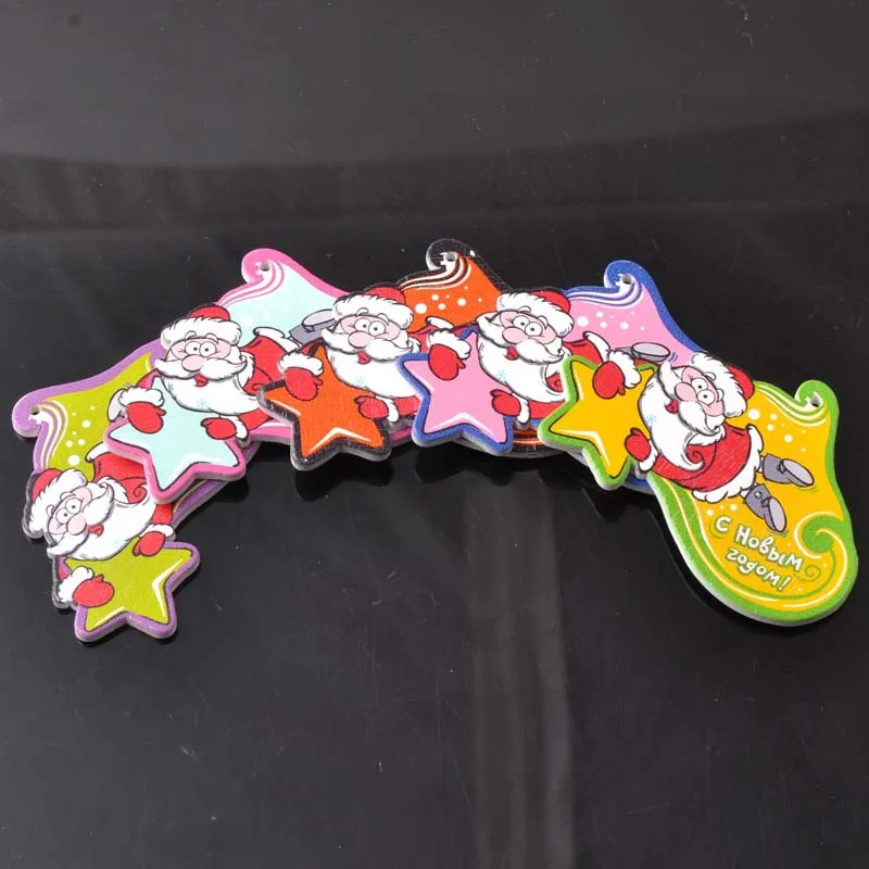 

10pcs Father Christmas wooden Scrapbooking Carft for Home decoration one hole 46x67mm MT0273
