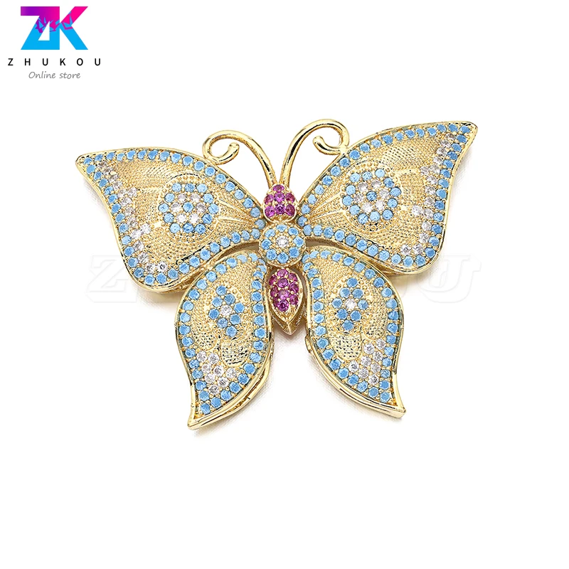 46*34 мм Lucky Butterfly Женское Ожерелье Подвески кубические соединительные Звенья из