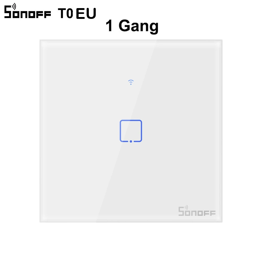 T0 EU 1C Интеллектуальный выключатель света SONOFF T0 US/EU/UK TX 1/2/3 Gang настенный светильник переключатель передачи голоса/сенсорный экран Управление Wifi смарт-базовый с таймером с Alexa Google Home - Комплект: T0 EU 1C