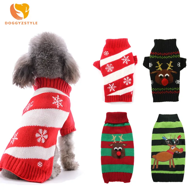 DOGGYZSTYLE свитер для собаки Рождественская одежда Зимние толстовки с оленем
