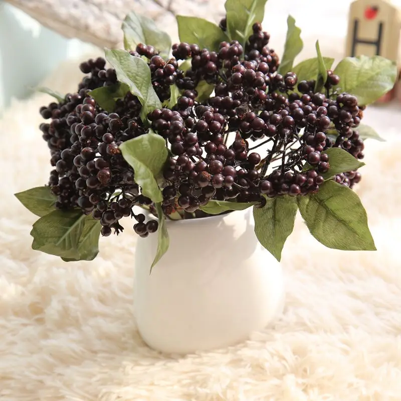 

10pcs Decorative Blueberry Fruit Berry Artificial Flower Silk Flowers Fruits For Wedding Home Decoration Artificial Plants