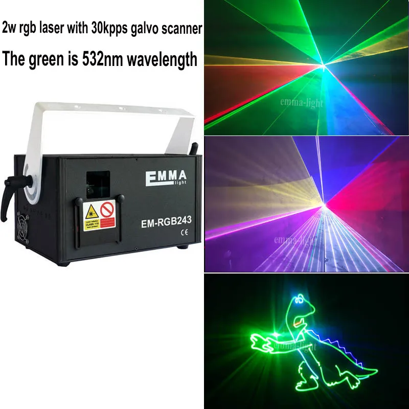 2w rgb 30K(532 green Сценический лазерный светильник 2 Вт 2000 МВт rgb ILDA SD карта DMX dj дискотечные Лазерные Лампы для продажи - Цвет: 2w rgb 30K(532 green