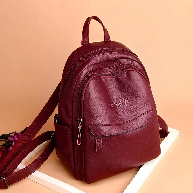Женские кожаные рюкзаки, высокое качество, Sac A Dos Femme, женский рюкзак, Роскошный дизайнерский рюкзак, брендовый Повседневный Рюкзак
