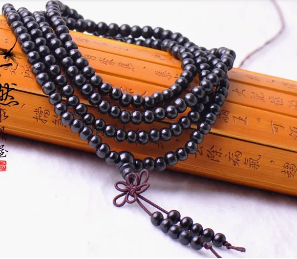 5 мм Тибетский буддизм 216 черное дерево Mala ожерелье|mala necklace|necklace necklacewood necklace |