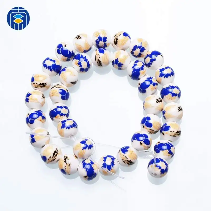 PB-R-037 JuleeCrystal круглые 10 мм винтажные китайские керамические, фарфоровые шарики бусины для ожерелья браслеты Изготовление ювелирных изделий - Цвет: PB-R-037