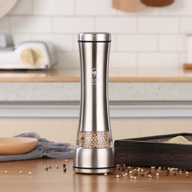 M&ampK HOME Kitchen Supplies BBQ Stainless Steel Pepper Grinder Manual Black Mill Bottle Flavor | Дом и сад