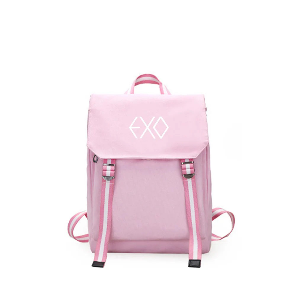 Новые корейские модные сумки в стиле KPOP рюкзаки «EXO» для девочек-подростков Harajuku, парусиновый рюкзак для путешествий, женский рюкзак