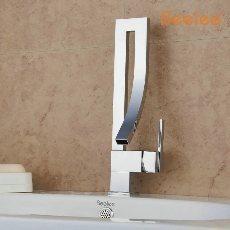 Beelee Q0722C уникальный дизайн с одной ручкой кран для раковины водопадом на бортике