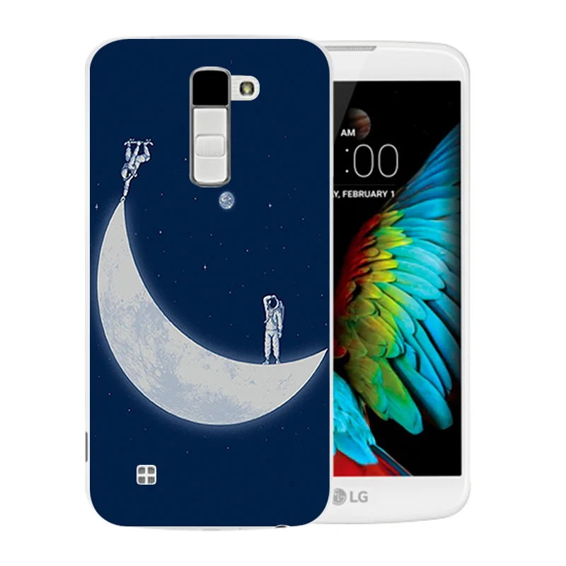Back Cover For LG K10 LTE K420N K430 K430ds F670 Soft TPU Space Moon Pattern Phone Cases for K410 Clear Matte Shell |