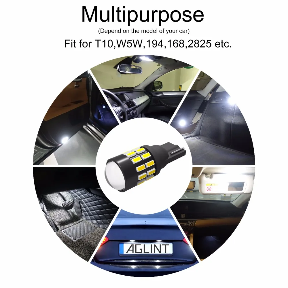 AGLINT 2 шт. чрезвычайно яркие 3014SMD 30 чипы 194 168 2825 W5W T10 Светодиодные Автомобильные