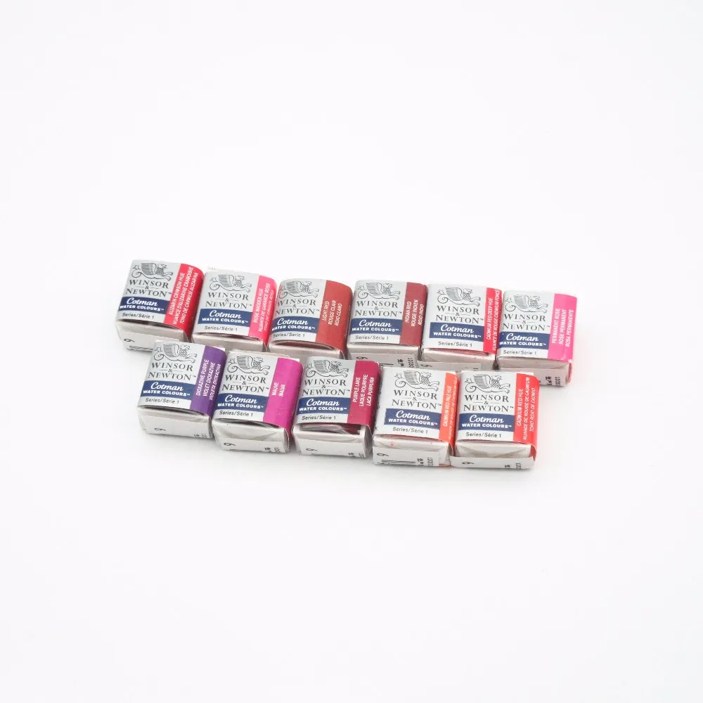 Winsor& Newton Cotman Твердые акварельные краски половина Пан 40 цветов синий акварельные кисти